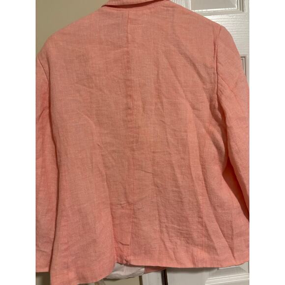 Talbots pink linen blazer sz 12 - Picture 7 of 8